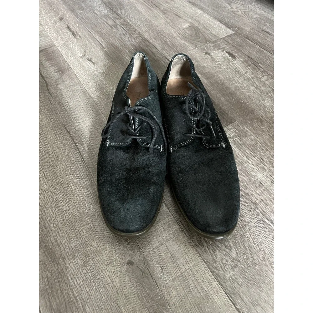John Varvatos USA Mens Black Suede Derby Shoes F1891S4B Size 8.5 M‎